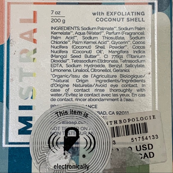 4/$25 Mistral @ Anthropologie Luxury Bar Soap Sand - Picture 3 of 9